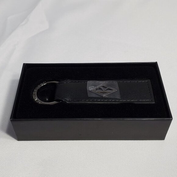 Ralph Laurens Black Diamond Club Leather Keychain Key Fob Ring In Gift Box 6.5" - Picture 4 of 7